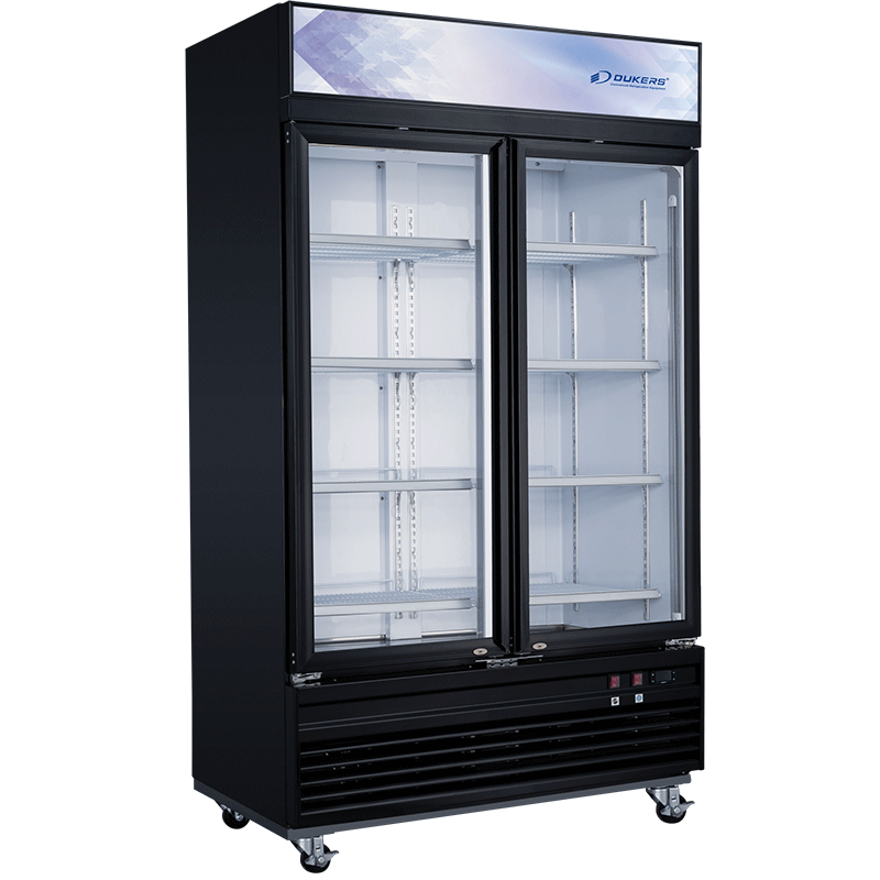 Armoire négative vitrée 2 portes avec fronton lumineux