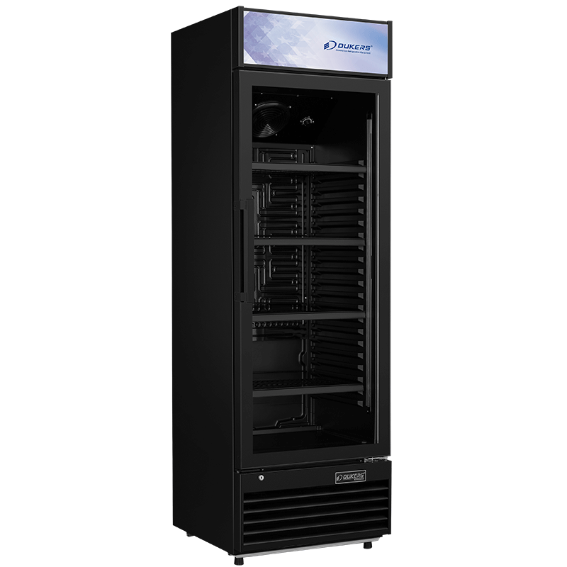 Armoire à boisson vitrée 1 porte avec fronton lumineux