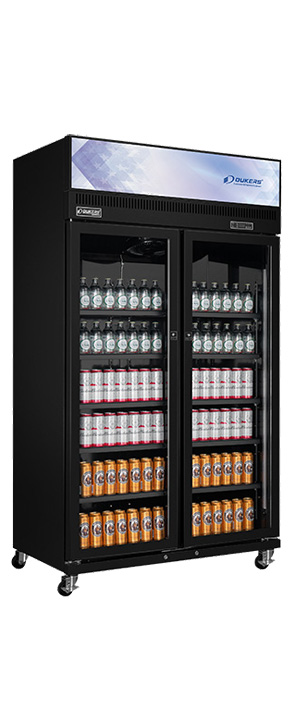 Armoire à boisson vitrée   2 portes avec fronton lumineux