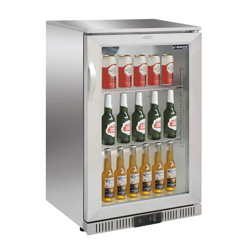 1-Door Refrigerated Back Bar with Hinged Door Stainless Steel