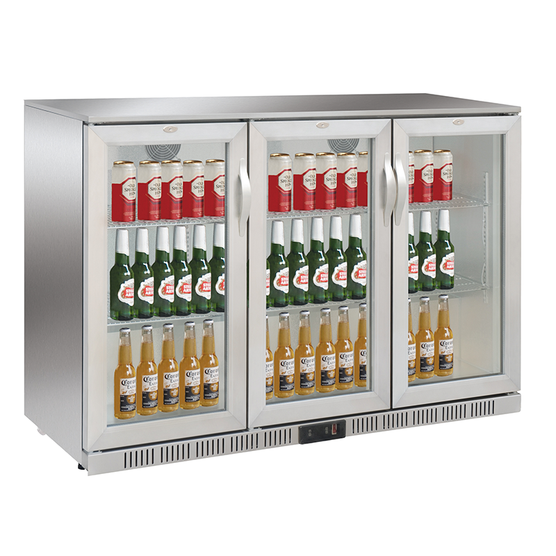 3-Door Refrigerated Back Bar with Swing Doors
