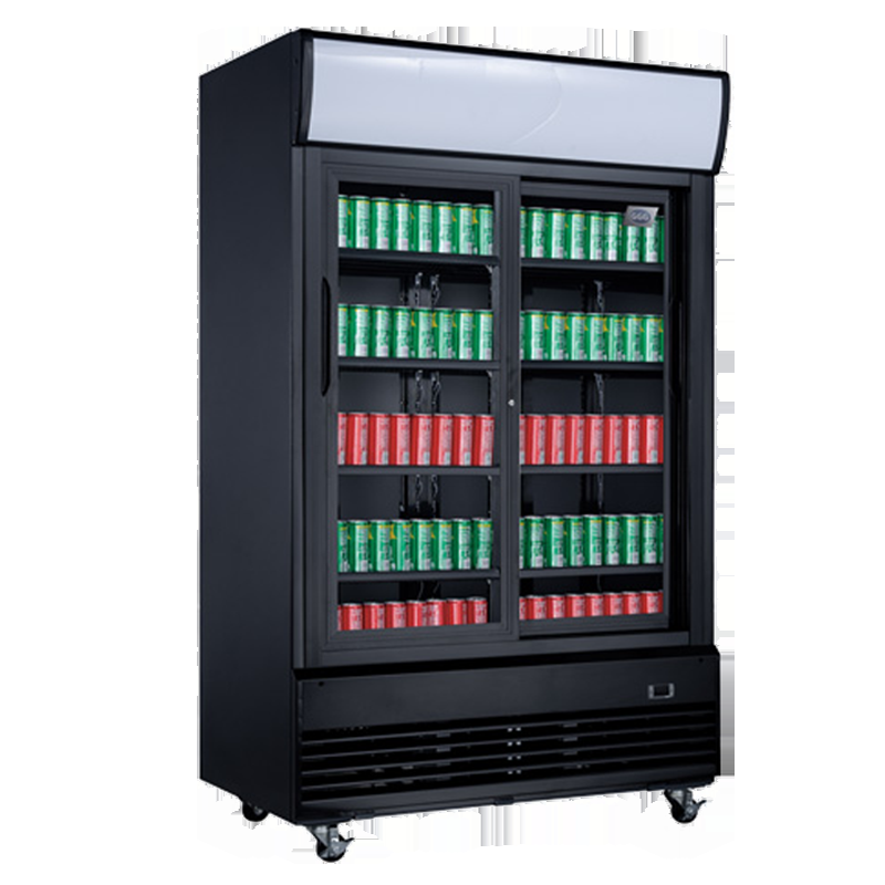 2-Door Glass Door Display Fridge with Lightbox