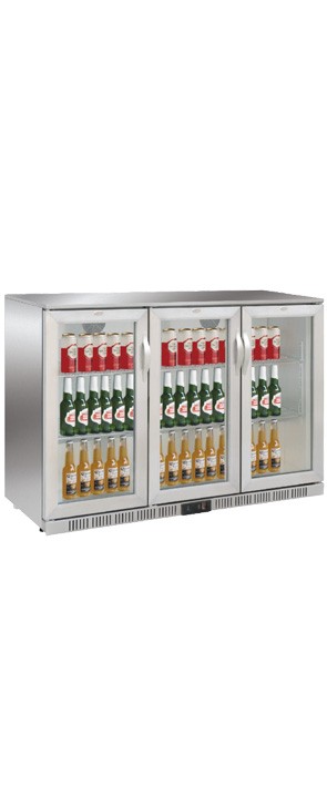 Arrière-bar réfrigéré inox 3 portes  battantes